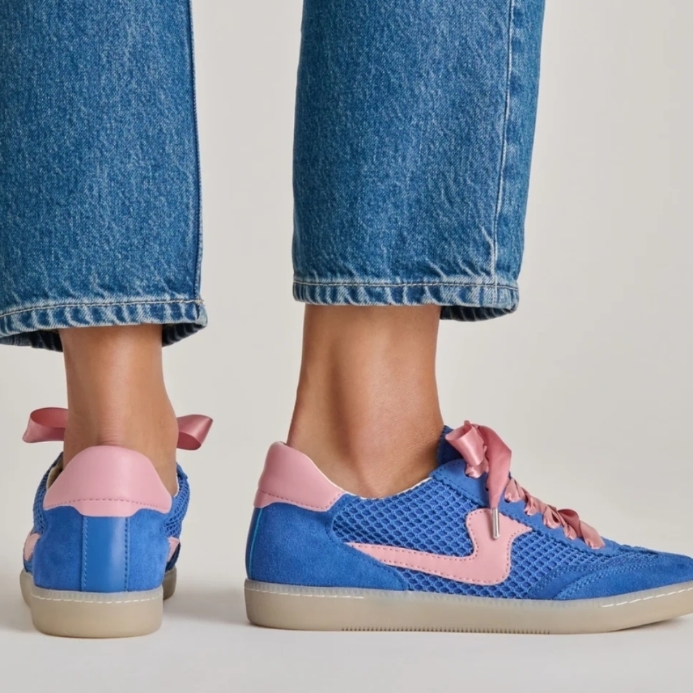 💙🔹️DOLCE VITA🔹️ Royal Blue Woven Suede Notice Mesh Sneakers Sz 7